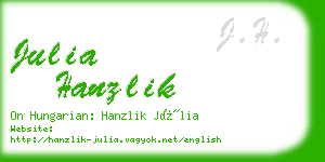 julia hanzlik business card